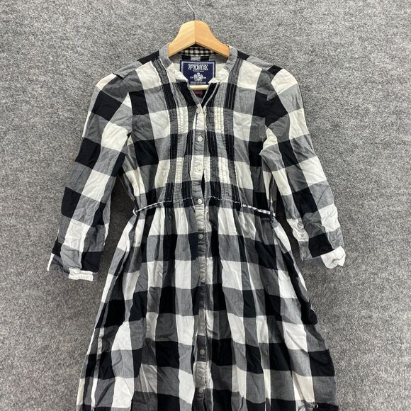 Victoria's Secret Dress Women PS Petite Small Black Plaid V-Neck Sheath Short - Picture 3 of 9